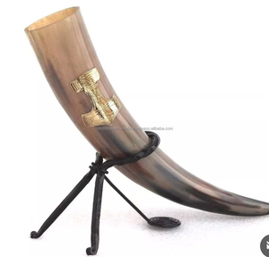 Natura Lhorn Corne à boire Viking polie Corne à bière à la mode avec support Artisanat indien écologique - Product Image 1