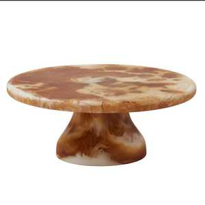 <b>White</b> Luxury Modern Resin Hand Polished Two-Tier <b>Cake</b> <b>Stand</b> Reusable for Cupcakes and Dessert Display at Home Baking Parties - Product Image 3