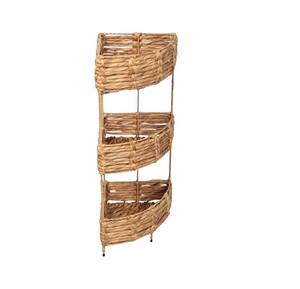 Nordic Style Water Hyacinth Shelving Multi Tier Corner Display <b>Shelf</b> For Toiletries Books Interior Home Decor Braided Accent - Product Image 1