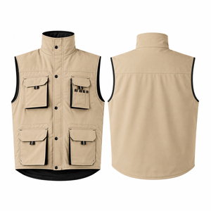 Custom Multi Pocket Workwear <b>Utility</b> <b>Vest</b> for Men Waterproof Outdoor Fishing Hiking Construction Safety <b>Vest</b> Sleeveless - Product Image 4