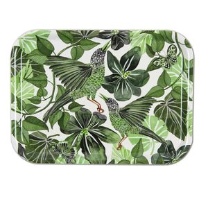 Luxury Enamel Serving <b>Tray</b> Bird Floral Print Decorative Metal Oval Platter Handmade <b>Large</b> Kitchen <b>Tray</b> for Home Hotel Wedding - Product Image 6