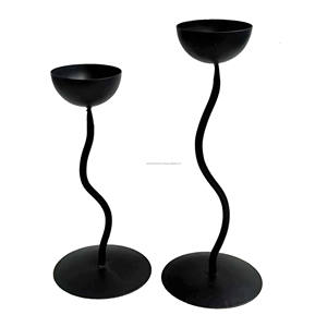 Medium Round Top Taper <b>Black</b> Candle <b>Holder</b> with Round Base for High Quality Home Decorative Wedding and Party - Product Image 5