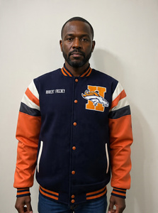Men's High Street Style Varsity <b>Jackets</b> Wool Leather Sleeve Casual Custom Logo Sportswear College Baseball <b>Jacket</b> For Men - Product Image 2