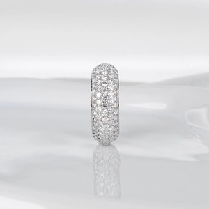 14K Gold Dome Pave Lab Diamond Full Eternity <b>Ring</b> Micro Pave <b>Stacking</b> Wedding Band for Women Elegant Anniversary Gift - Product Image 4