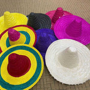 Chapeau de paille Sombrero artisanal du Vietnam en herbe naturelle, broderie et impression numérique, large bord, ajustement réglable, unisexe, pour le sport et le cyclisme - Product Image 1