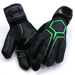 Professional Football Goalkeeper Gloves Full Finger Red White Black Camouflage PU Leather <b>Hook</b> And Loop Closure Breathable - Product Image 4