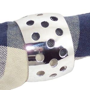 Round Hollow Handmade Design <b>Napkin</b> Rings <b>Silver</b> Polished <b>Napkin</b> Ring Nickel Plated Multi Holes Design Latest Ring Designs - Product Image 1