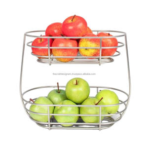 Panier à fruits nickelé à 2 niveaux pour ustensiles de cuisine Offre spéciale Paniers de rangement de cuisine de bonne qualité à des prix abordables - Product Image 1