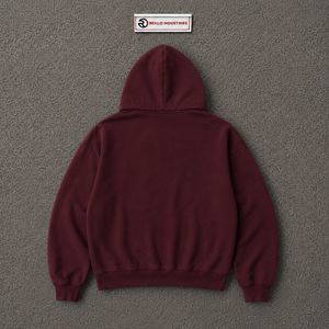เสื้อฮู้ดดี้โอเวอร์ไซส์สีแดงเลือดหมู พรีเมียม กราฟิก สตรีทแวร์ เสื้อพูลโอเวอร์แบบสวมหัว ยูนิเซ็กส์ ผ้าฟลีซหนานุ่ม เสื้อฮู้ดดี้พิมพ์ลายตัวอักษรสีครีมเข้ม - Product Image 6