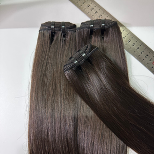 Top qualité Double dessiné extrémité épaisse vierge cheveux humains génie trame mince doux Remy Invisible Machine trame Extension de cheveux - Product Image 1