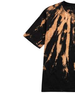 Camiseta Personalizada Negra con Efecto Tie-Dye para Hombre, Algodón, Cuello Redondo, Manga Corta, Estilo Vintage Lavado, Casual, Streetwear, OEM, Venta al por Mayor, Exportación - Product Image 3