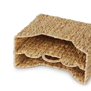 Handwoven Water Hyacinth <b>File</b> Basket, Split <b>Storage</b> Basket with Handles, Newspaper & Book Holder For Home & Office From Vietnam - Product Image 4