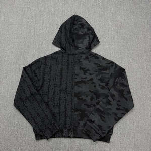 Sudadera con Capucha Reversible Personalizada con Forro Térmico de Waffle, Corte Cuadrado y Ajustado con Cremallera y Estampado DTG Vintage Desgastado para Hombre - Product Image 5