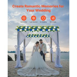 10 Pezzi di Composizioni Floreali Artificiali a Sfera di Rose da 19,6 X 8,6 Pollici per Centrotavola e Decorazioni Matrimoniali - Product Image 6