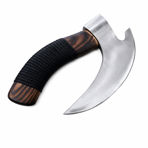 Edge Master Manufacture Hache à pizza artisanale de qualité industrielle avec lame en acier au carbone de 7 pouces et fourreau en cuir de 8 pouces - Product Image 1