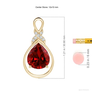 Pendentif en or massif 14k 18k avec rubis rouge naturel en forme d'infini et motif 'X' en diamant, bijoux fins de haute qualité, collier en pierres précieuses - Product Image 2