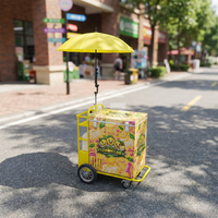 Chariot à pousser mobile économique pour cornets de neige, chariot à hot-dogs, remorques à gelato, chariot à crème glacée à vendre