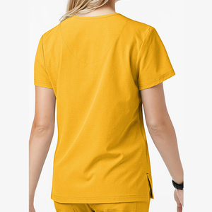 Tops de travail unisexes à manches courtes en polyester tricoté, confortables, pour usage hospitalier, vente en gros, prix d'usine, personnalisables, très demandés - Product Image 4