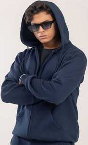 Nueva Llegada, Sudadera con Capucha y Cremallera de Primera Calidad, 100% Algodón, para Hombre, Azul Marino, Cómoda, Relajada, Casual, Resistente al Viento - Product Image 6