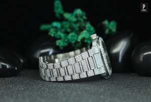 Reloj de Lujo para Hombre de Acero Inoxidable con Caja y Brazalete con Incrustaciones de Diamantes, Pantalla Analógica de Fecha, 38 mm - Product Image 2