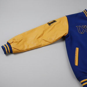 High Quality Custom <b>Men</b> Varsity <b>Jacket</b> Breathable Eco Friendly Winter Letterman <b>Jacket</b> Fur Sleeves Stand Collar Cotton <b>Jacket</b> - Product Image 3