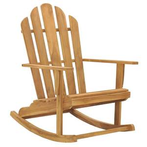 Ensemble de 2 chaises de jardin à bascule Adirondack en teck massif, durables et élégantes - Product Image 2