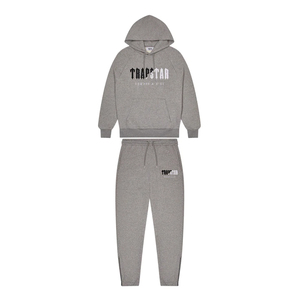 Ensemble de survêtement unisexe gris à capuche, couleur unie, décontracté, avec poches latérales, en coton, pour l'automne - Product Image 2