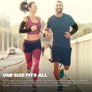 Manchons de bras unisexes personnalisés avec logo imprimé pour le basketball, le baseball, le cyclisme, protection UV, respirants et élastiques - Product Image 2