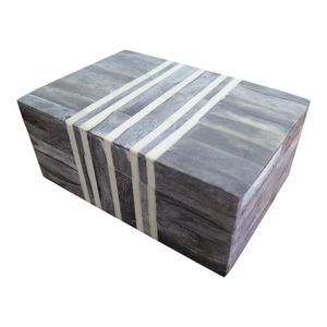 Caja Decorativa con Incrustaciones de Hueso, Intrincadamente Elaborada, Contenedor Decorativo con Patrón Geométrico, Organizador de Joyas, Accesorio Premium para el Interior del Hogar - Product Image 5