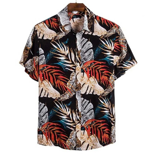 Chemises Hawaïennes Florales Décontractées pour Hommes – Hauts de Plage Boutonnés Anti-Plis Imprimés par Sublimation Respirants Séchage Rapide Écologiques - Product Image 5