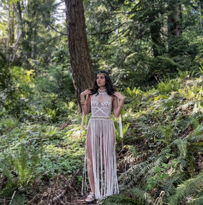 Robe en macramé, robe de festival bohème, robe de maternité, robe pour séance photo en macramé, tenue Burning Man, robe de mariage plage - Product Image 2