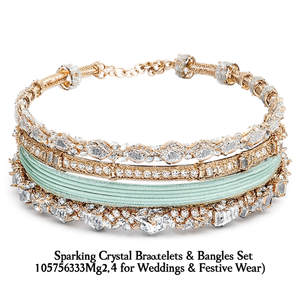 Sparkling Crystal Bracelets & <b>Bangles</b> <b>Set</b> 10575633MG_2.4 for Weddings & Festive Wear - Product Image 2