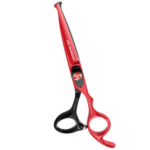 Ciseaux de coupe de cheveux de 6 pouces pour enfants Ciseaux à cheveux à pointes arrondies de sécurité Kit de coupe de cheveux professionnel noir et rouge - Product Image 1