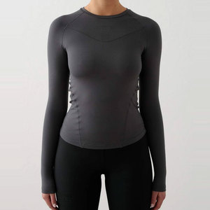 Camiseta de Yoga, Absorbe la Humedad, Compresión, Ajuste al Cuerpo, Alta Elasticidad, Ropa Deportiva Transpirable, Manga Larga, Ropa de Fitness - Product Image 6