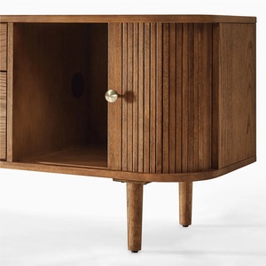 <b>Rustic</b> Solid Wood Living Room Cabinet with 5 Drawers Shaker Doors Handmade for Storage - Product Image 5