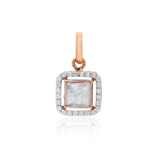 <b>Solid</b> 18K <b>Gold</b> CZ Diamond Charm <b>Pendant</b> for Women Luxury Elegant Fine Jewelry Regular Size SGL Certified Beautiful Gift - Product Image 3