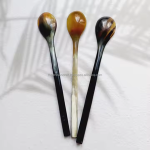 ช้อนฮอร์นใหม่สำหรับบ้านโรงแรมและร้านอาหารสำหรับของหวานและไอศกรีมช้อนเขาซุปเด็ก - Product Image 4