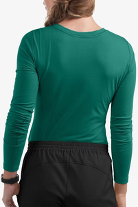 Blouse médicale en coton tricoté à manches longues verte pour femmes, uniforme médical pour infirmières d'hôpital - Product Image 4