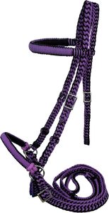 Juego de Brida de Nailon para Caballo con Riendas, Corona Ajustable, Accesorios Metálicos, Duradero, Ligero, Colores Personalizados, Equitación - Product Image 4