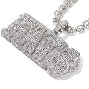 Collar de Plata de Ley S925 con Colgante de Letra Personalizada, Joyería Hip Hop de Lujo con Moissanita Baguette, Joyería Fina - Product Image 1
