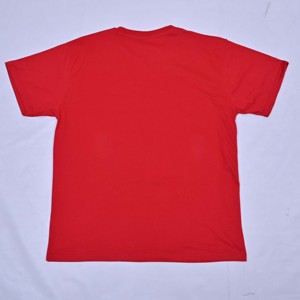 T-shirt rouge à manches courtes pour homme, col rond, coupe classique, imprimé, en jersey de coton, style décontracté, personnalisable, tendance du moment - Product Image 2