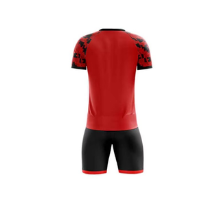 Ensemble de maillots de football personnalisés sublimés camouflage rouge et noir à pixels, uniforme de football à séchage rapide, vêtements de sport d'équipe OEM ODM - Product Image 2