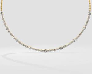 Luxury solitaire tennis lab grown diamond <b>necklace</b> solid yellow gold certified fine jewelry elegant women <b>statement</b> <b>necklace</b> - Product Image 5