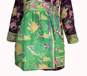 Vintage Kantha Jacket Gujarati Style Kedia <b>Dress</b> Vintage Patchwork Jacket for Women - Product Image 3