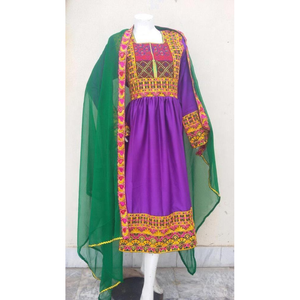 Vestido Largo Estilo Afgano para Mujer con Bordados Ricos para Festivales y Reuniones - Product Image 3