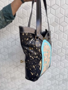 Bolso bandolera de cuero vacuno metálico de última moda, hecho a mano, elegante, bolso cruzado de lujo, estilo bohemio. - Product Image 5