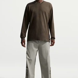 T-shirt surdimensionné pour homme en coton à manches longues, style streetwear hip-hop, effet vieilli et délavé, vêtements de fabricant en stock - Product Image 2