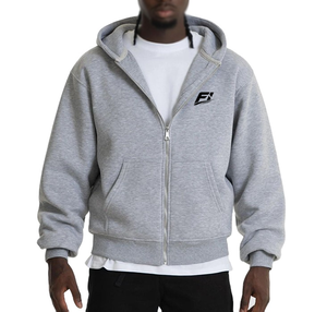 Sudaderas Clásicas de Invierno con Cierre, Forro Polar Cepillado, Algodón, Ropa Casual, Diseño de Logotipo Personalizado, Alta Calidad, Vintage, 450GSM, Corte Holgado - Product Image 1