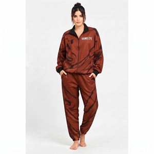 Conjunto Deportivo Moderno para Mujer, Chaqueta con Cierre Completo Sublimada Personalizada, Ropa de Invierno 2026, Transpirable, 100% Poliéster, Dos Piezas - Product Image 3