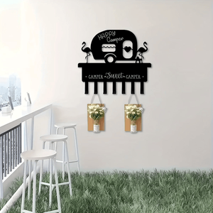 CIFbuy Heavy-Duty 3-Tier Iron Wall <b>Shelf</b> with <b>Hooks</b> Space-Saving Storage Organizer for Kitchen Bathroom Entryway - Product Image 1